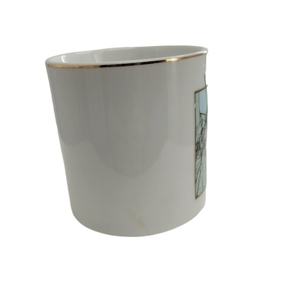 Statue of Liberty Island, New York City, NY, Metro 1987 Mug, Gold Trim, Nice - Picture 2 of 9